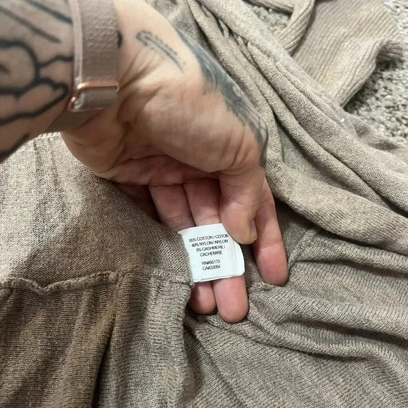 Anthropologie Guinevere Cashmere Cardigan Sweater Long‎ Sleeve Ruffles Peplum - Picture 12 of 13